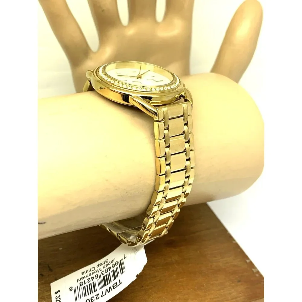 Tory Burch Women's Watch TBW7230 Miller Quartz Mother of Pearl Dial Gold Steel